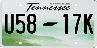 TN license plate U5817K