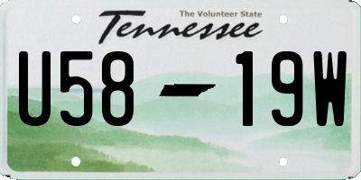 TN license plate U5819W