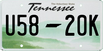 TN license plate U5820K