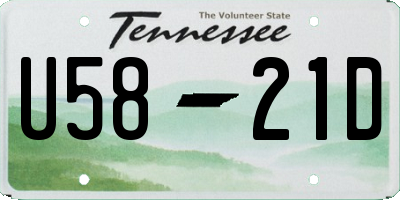 TN license plate U5821D