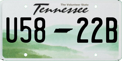 TN license plate U5822B