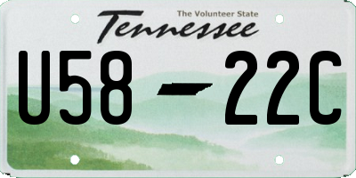 TN license plate U5822C
