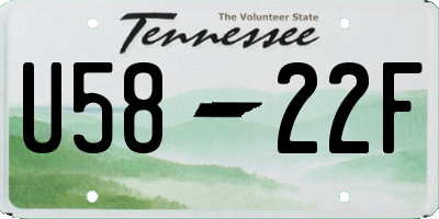 TN license plate U5822F
