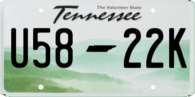 TN license plate U5822K