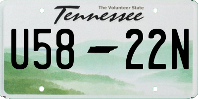 TN license plate U5822N
