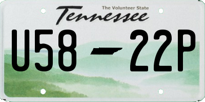 TN license plate U5822P