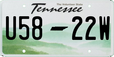 TN license plate U5822W