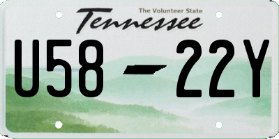 TN license plate U5822Y