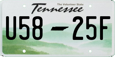 TN license plate U5825F
