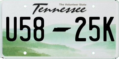 TN license plate U5825K