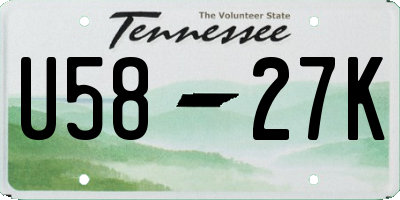 TN license plate U5827K