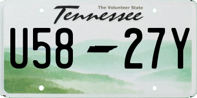 TN license plate U5827Y