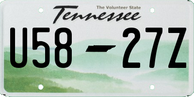 TN license plate U5827Z