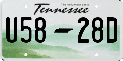 TN license plate U5828D