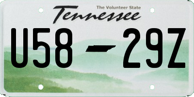 TN license plate U5829Z