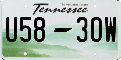 TN license plate U5830W