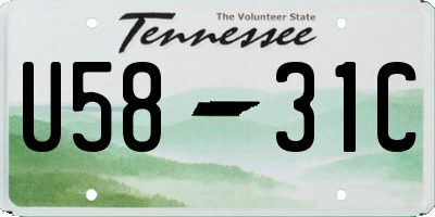 TN license plate U5831C