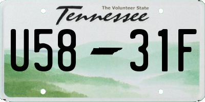 TN license plate U5831F