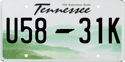 TN license plate U5831K