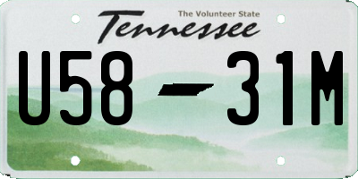 TN license plate U5831M