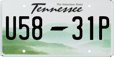 TN license plate U5831P