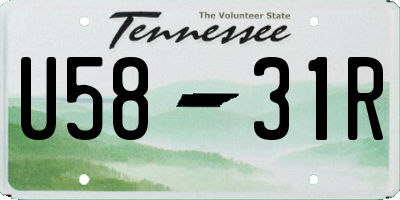 TN license plate U5831R