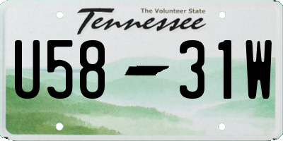 TN license plate U5831W