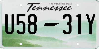 TN license plate U5831Y