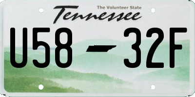 TN license plate U5832F