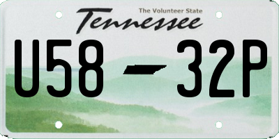 TN license plate U5832P