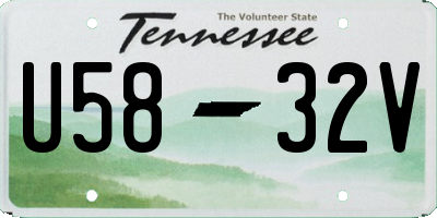 TN license plate U5832V