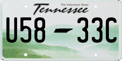 TN license plate U5833C