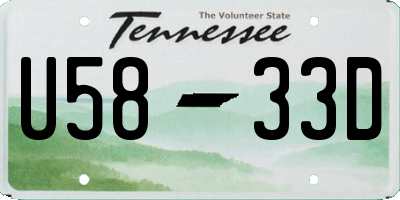 TN license plate U5833D