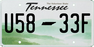 TN license plate U5833F