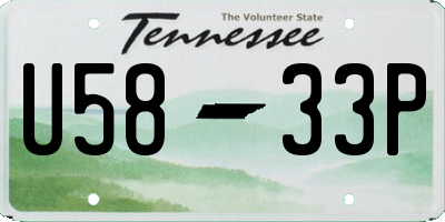 TN license plate U5833P