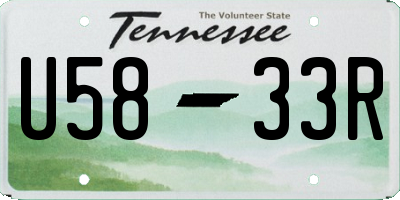 TN license plate U5833R