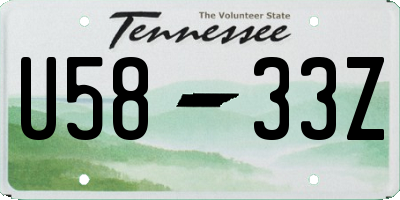 TN license plate U5833Z