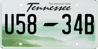 TN license plate U5834B