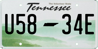 TN license plate U5834E