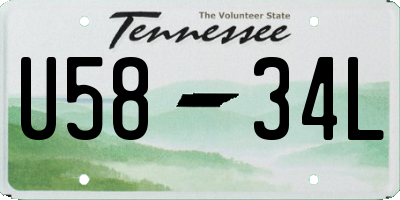 TN license plate U5834L