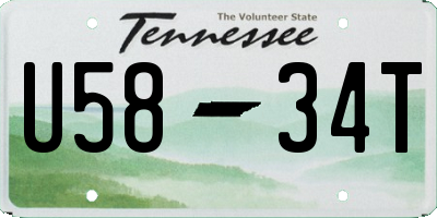 TN license plate U5834T