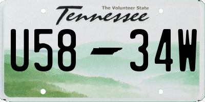 TN license plate U5834W