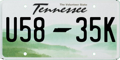 TN license plate U5835K