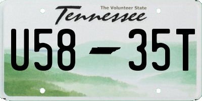 TN license plate U5835T