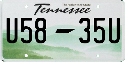 TN license plate U5835U