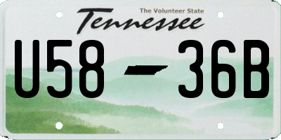 TN license plate U5836B