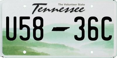 TN license plate U5836C