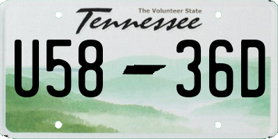 TN license plate U5836D