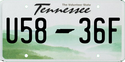TN license plate U5836F