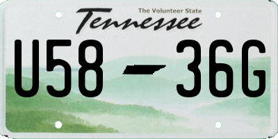 TN license plate U5836G